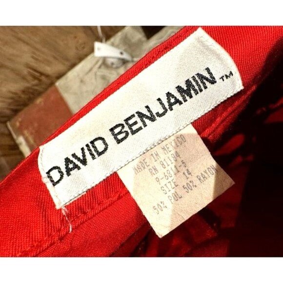 David Benjamin Womens XL Red Single-Breasted Trench Coat & Pant Set - Picture 14 of 14